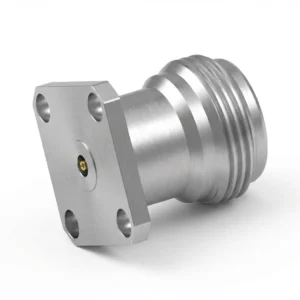 N Female 4-Hole Flange Mount RF Connector – Field Replaceable, 12.7mm Hole Spacing, 0.46mm Pin Diameter