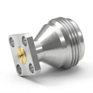 N Female 4-Hole Flange Mount RF Connector – Field Replaceable, 8.64mm Hole Spacing, 0.51mm Pin Diameter