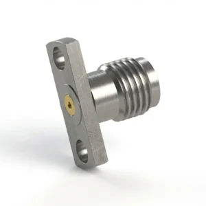 SMA Female 2-Hole Flange Mount RF Connector – Field Replaceable, 10.2mm Hole Spacing, 0.3mm Pin Diameter