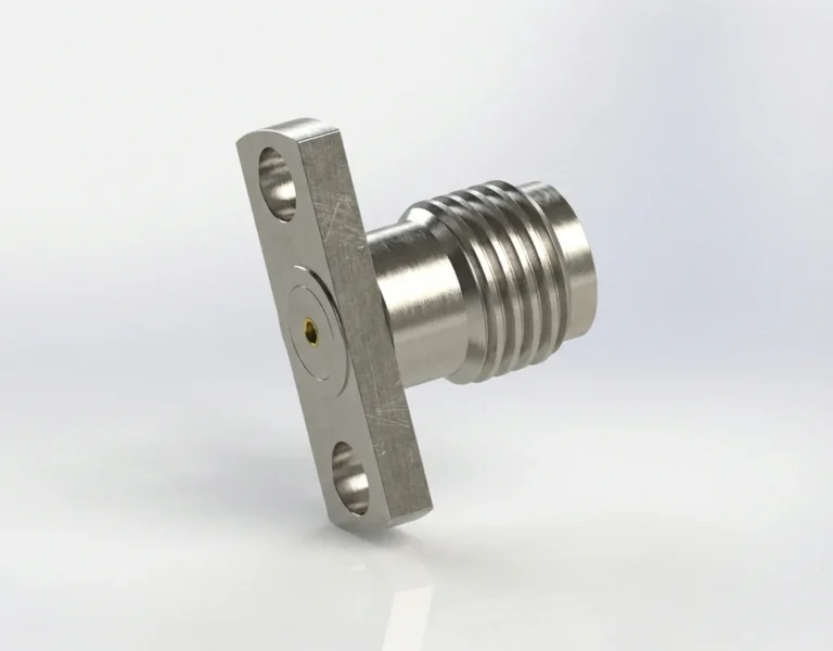 SMA Female 2-Hole Flange Mount RF Connector – Field Replaceable, 10.2mm Hole Spacing, 0.46mm Pin Diameter