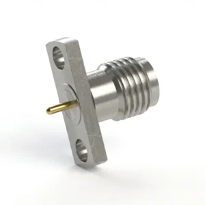 SMA Female 2-Hole Flange Mount RF Connector – Field Replaceable, 10.2mm Hole Spacing, 0.51mm Pin Diameter