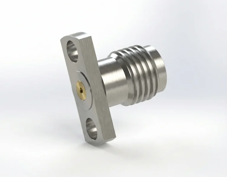 SMA Female 2-Hole Flange Mount RF Connector – Field Replaceable, 12.7mm Hole Spacing, 0.23mm Pin Diameter