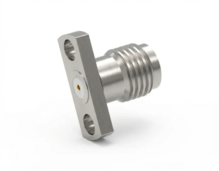 SMA Female 2-Hole Flange Mount RF Connector – Field Replaceable, 12.7mm Hole Spacing, 0.3mm Pin Diameter