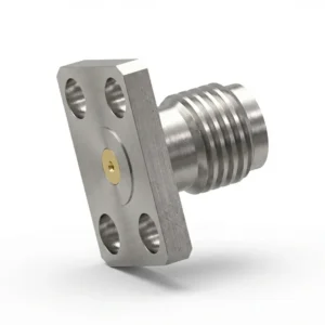SMA Female 4-Hole Flange Mount RF Connector – Field Replaceable, 5.64mm Hole Spacing, 0.3mm Pin Diameter