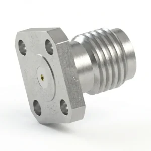 SMA Female 4-Hole Flange Mount RF Connector – Field Replaceable, 6.35mm Hole Spacing, 0.23mm Pin Diameter