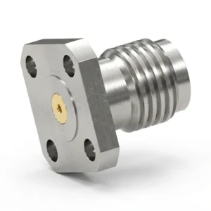 SMA Female 4-Hole Flange Mount RF Connector – Field Replaceable, 6.35mm Hole Spacing, 0.38mm Pin Diameter