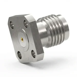 SMA メス 4穴フランジマウント RF コネクタ – 現場交換可能、穴間隔 6.35mm、ピン径 0.51mm