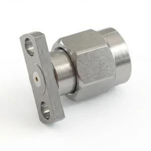 SMA Male 2-Hole Flange Mount RF Connector – Field Replaceable, 9mm Hole Spacing, 0.3mm Pin Diameter