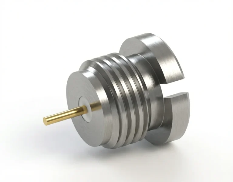 SMP Male Full Detent Coaxial Connector – Stub Terminal, 2.5mm Pin Diameter, Thread-In, Solder