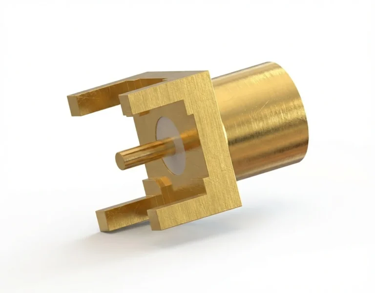 SMP Male Full Detent PCB Coaxial Connector – Thru Hole, Square Body, Solder