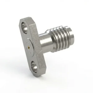 HF-Steckverbinder SSMA, Buchse, 2-Loch-Flanschmontage – vor Ort austauschbar, Lochabstand 8,3 mm, Stiftdurchmesser 0,23 mm
