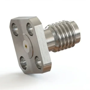 HF-Steckverbinder SSMA, Buchse, 4-Loch-Flanschmontage – vor Ort austauschbar, Lochabstand 5,9 mm, Stiftdurchmesser 0,23 mm