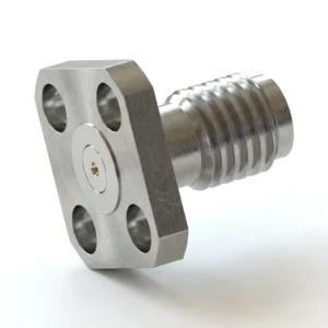 HF-Steckverbinder SSMA, Buchse, 4-Loch-Flanschmontage – vor Ort austauschbar, Lochabstand 5,9 mm, Stiftdurchmesser 0,3 mm